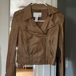 Bar III brown vegan leather Moto jacket